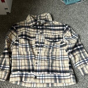 Plaid Women's Jacket in Beige and Black